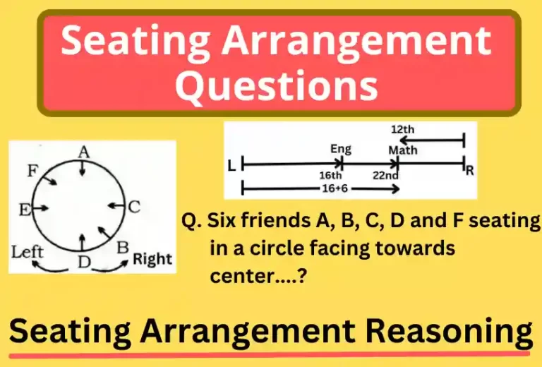 seating arrangement questions, seating arrangement reasoning